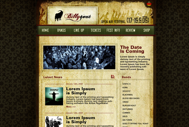 Webová prezentace Festival Billygoat