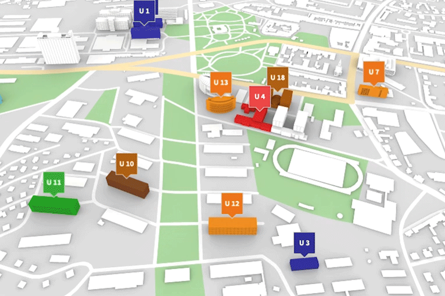 Interaktivní mapa UTB