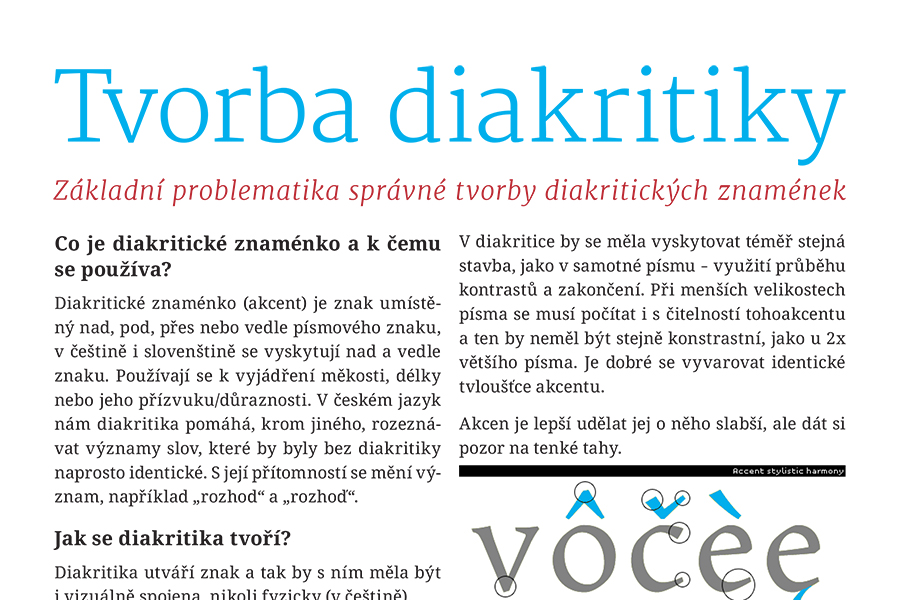 Tvorba diakritiky – Sazba
